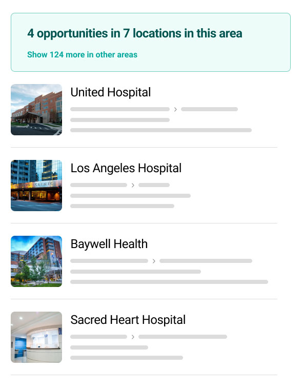 hospital locations example for clinician nexus